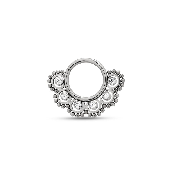 Cluster Jewel Hinge Ring Beaded Outlay