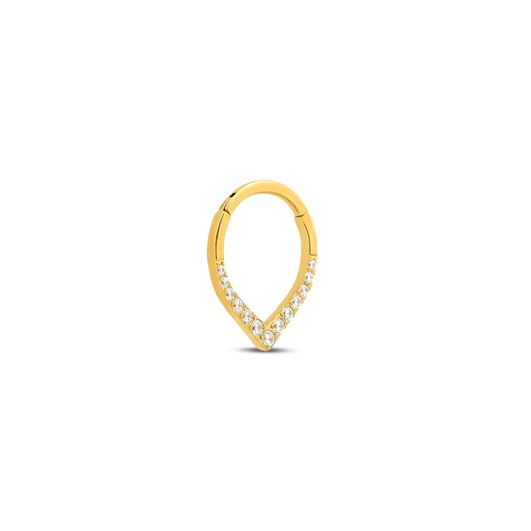 Trident 24kt Gold PVD Tear Hinged Ring