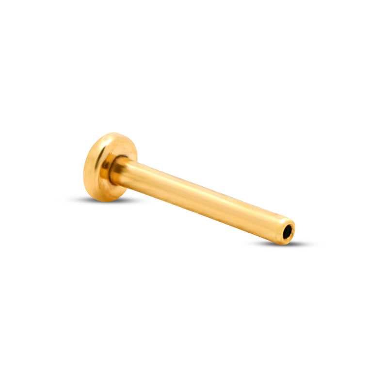 Trident Gold PVD Threadless Labret Pin