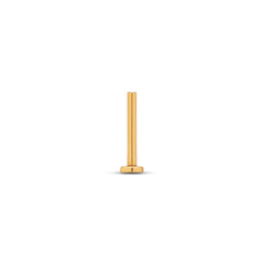 Trident Gold PVD Threadless Labret Pin