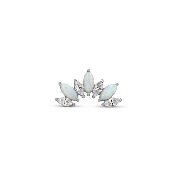Trident Threadless Crystal and Opal Jeweled Crown