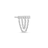 Trident Threadless Jeweled Bar With Double Chain