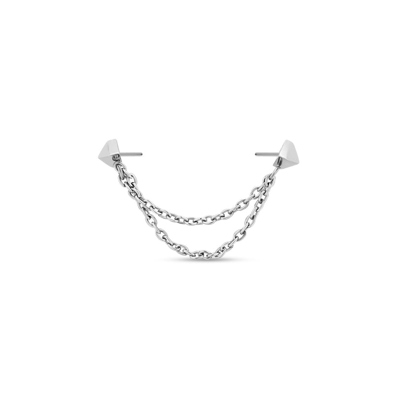 Trident Threadless Nipple Chain Spike Arrows With Double Hang Chains