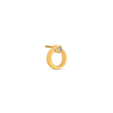 Trident Titanium 24kt Gold PVD Threadless Ring With 2.5mm Jewel