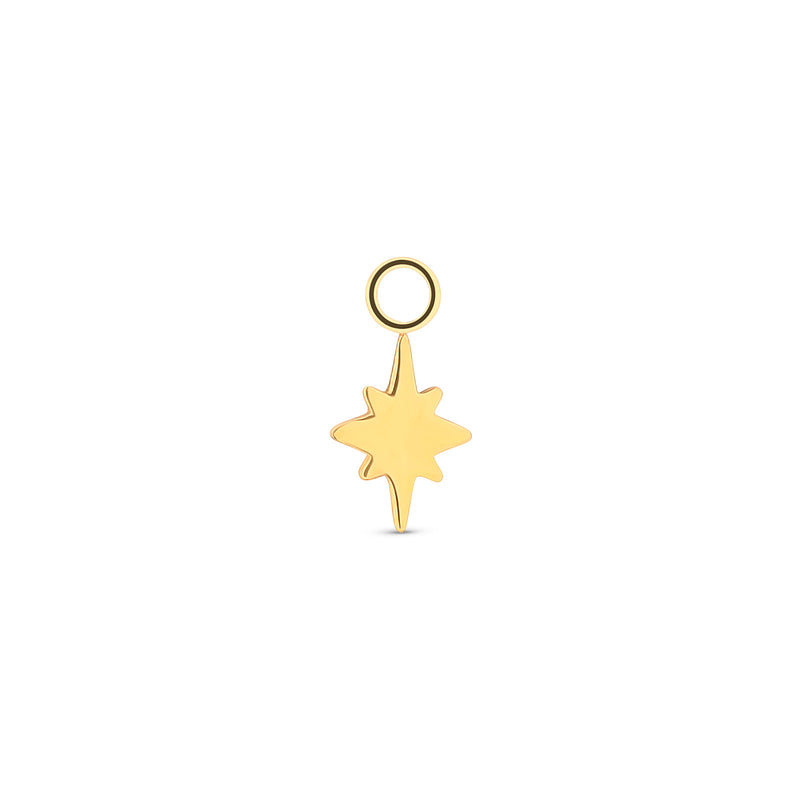 Trident 24kt Gold PVD Titanium Dangle Astra Star - 8 Point Star