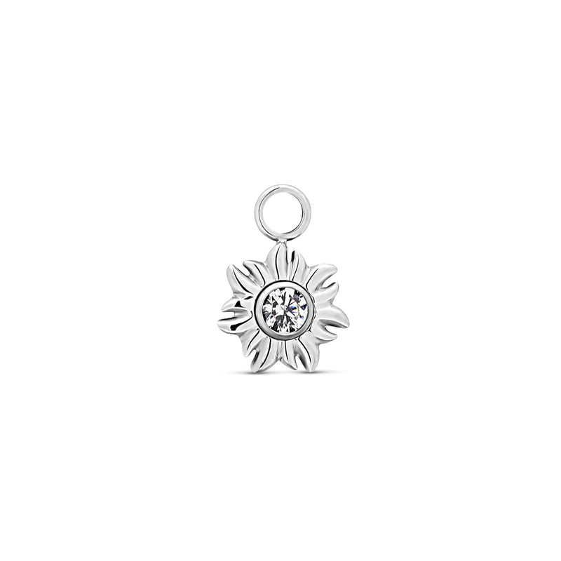 Trident Titanium Dangle Flower With Crystal
