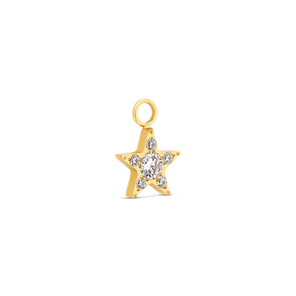 Trident 24kt Gold PVD Titanium Dangle Jewel Star