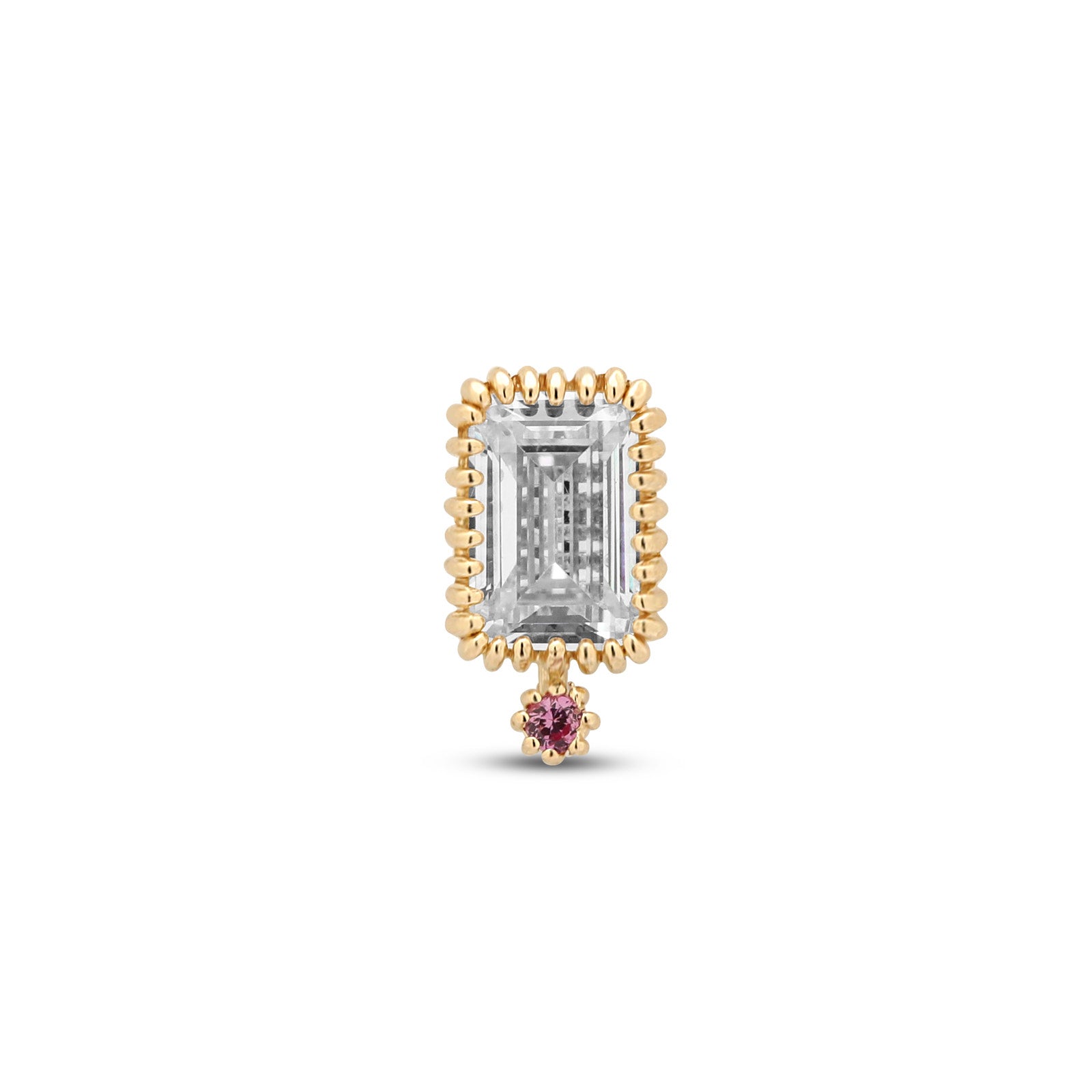 14kt Gold Threadless - Ruby – Trident - Fine Body Jewelry