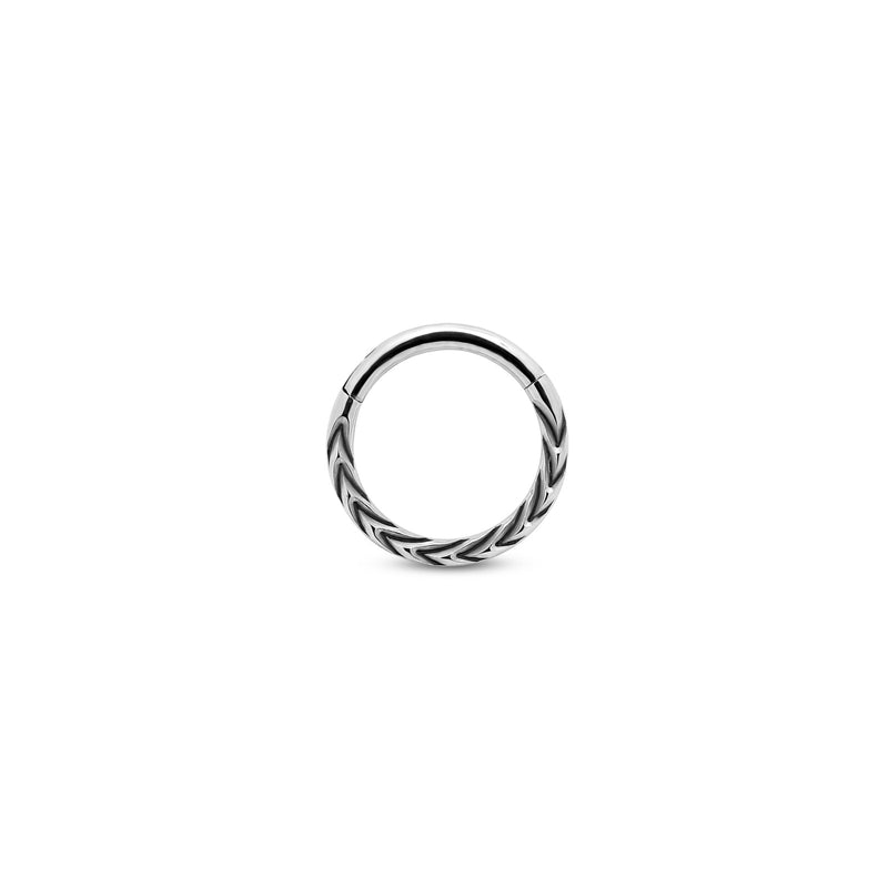 Trident Titanium Hinged Carved Ring