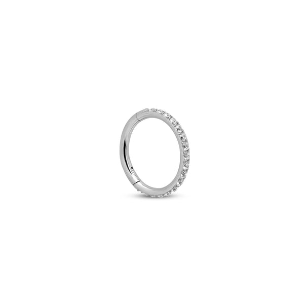Trident Titanium Jeweled Hinged Segment Ring