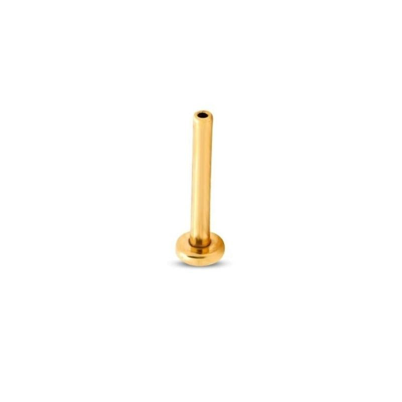 Trident Internally Threaded 24kt Gold PVD Labret Pin