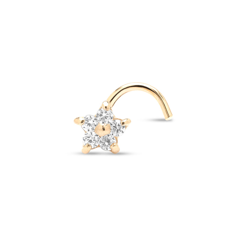 14kt Yellow Gold Star Nose Stud