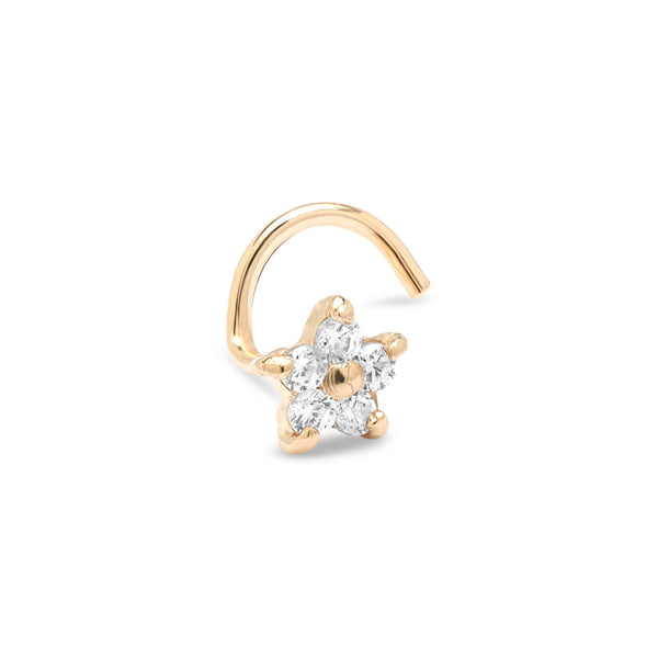 14kt Yellow Gold Star Nose Stud