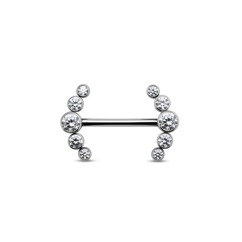 Threadless Nipple 5 Jeweled Cluster 1.6mm x 14mm