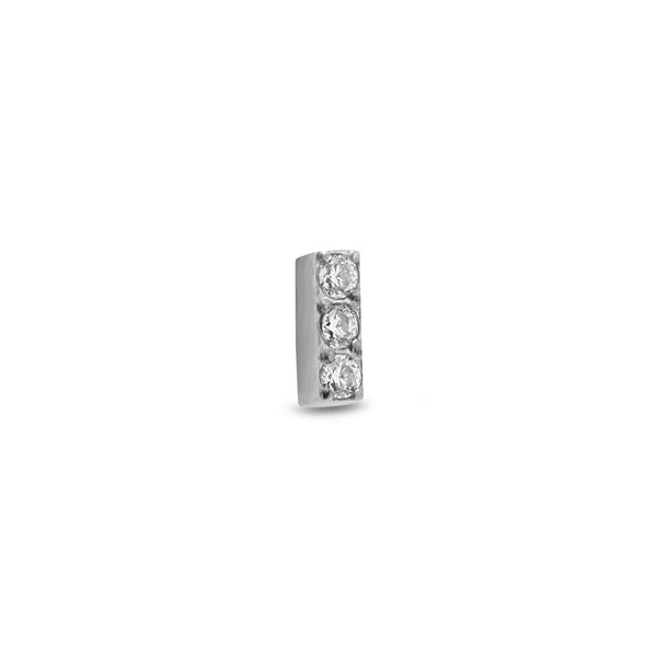 Jeweled 3 Stone Bar Attachment 16G