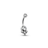 Jeweled Cluster Navel Bar 1.6mm x 10mm
