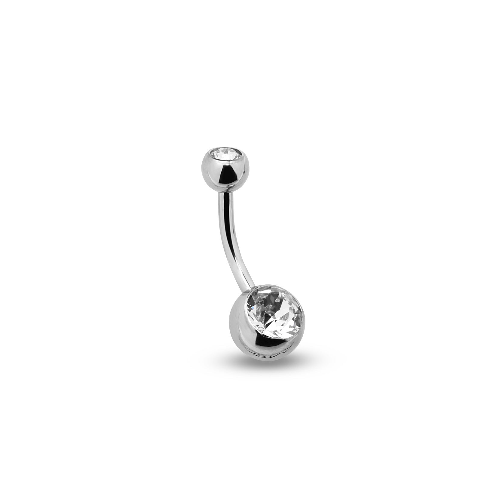 Internally Threaded Navel Bar Double Jeweled Swarovski Crystal ...