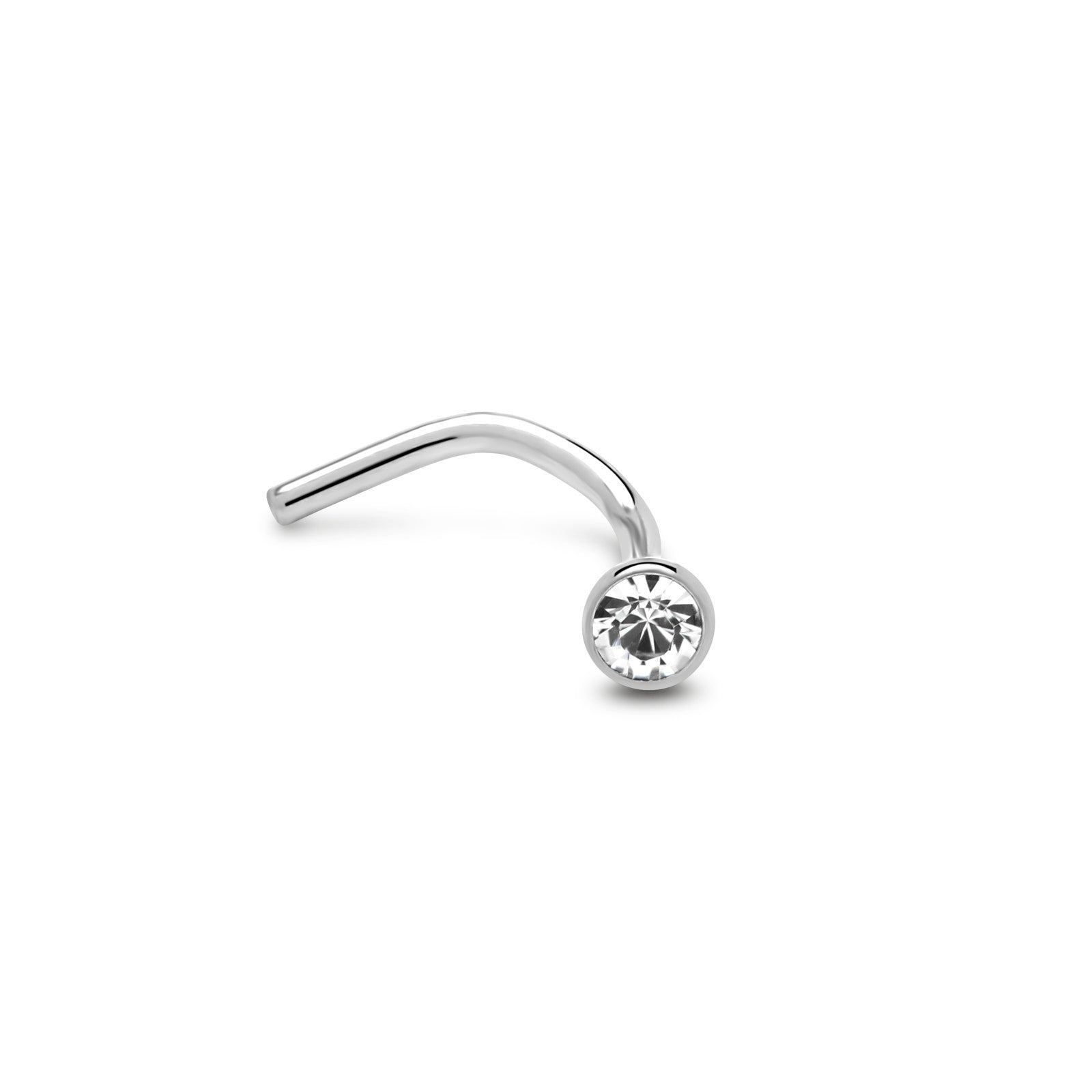 Trident Jeweled Curve Nose Stud Trident Fine Body Jewelry